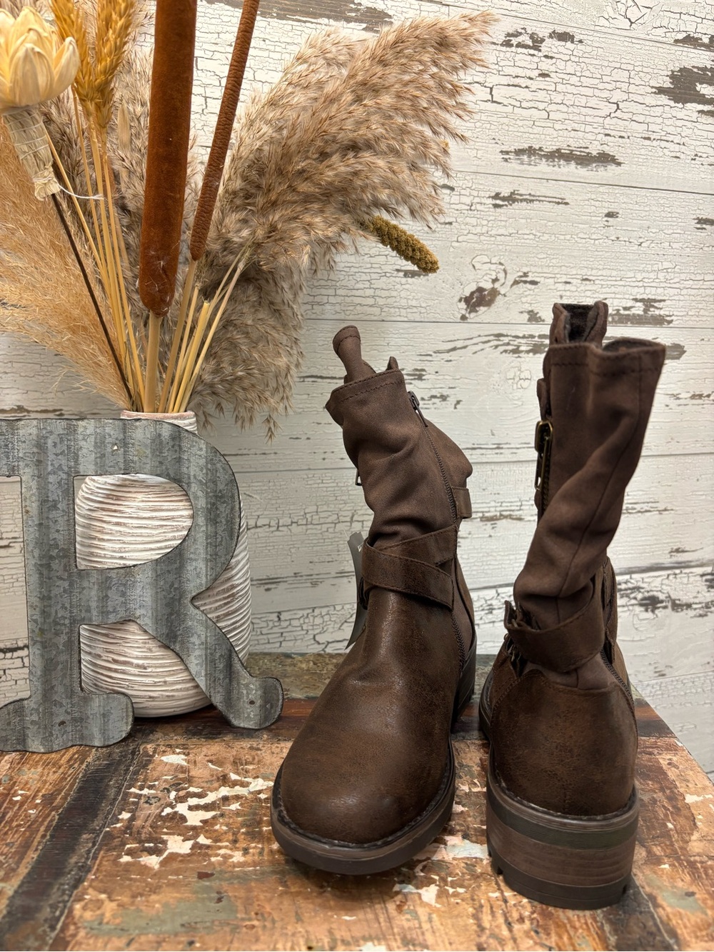 Carlos by Carlos Santana Dark Brown Mid-Calf Combat Boots